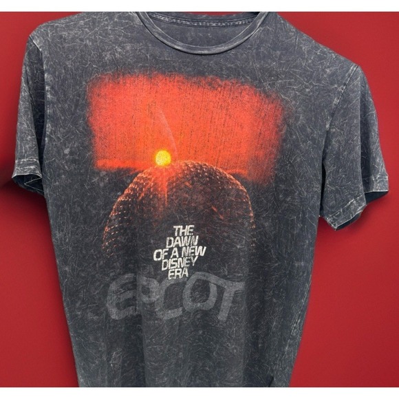 Disney Other - Disney Epcot Men's L  T-Shirt The Dawn of a New Era Graphic Crewneck Gray Wash